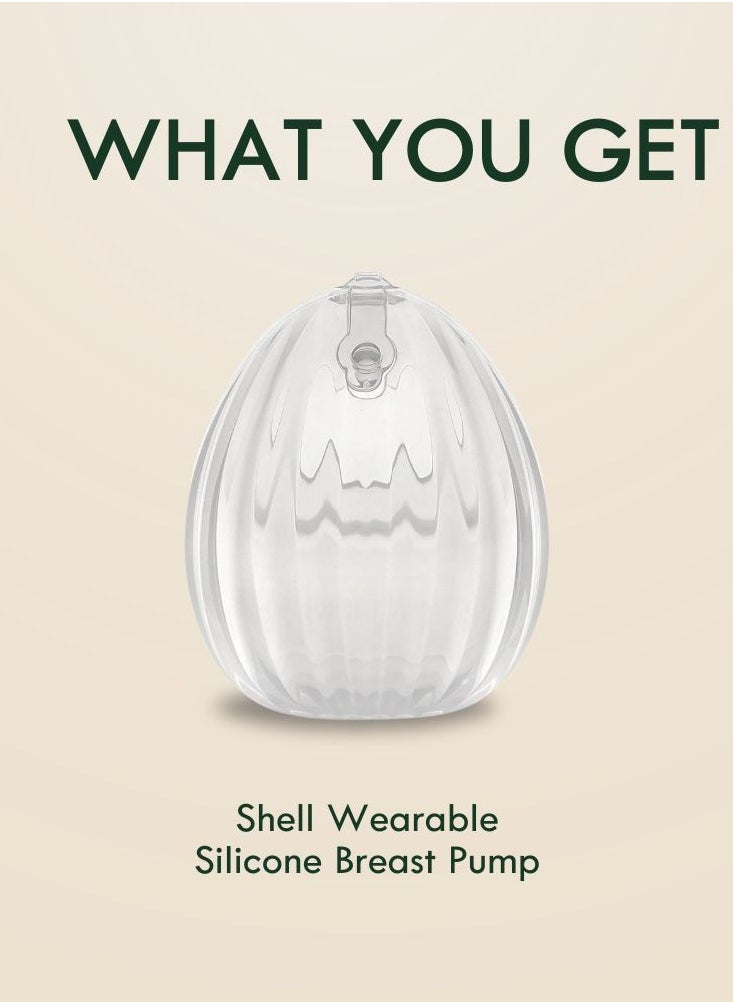 haakaa Haakaa Shell Wearable Hands-Free Manual Breast Pump - 4 oz (120ml) | Leak-Proof, Portable, & Discreet Milk Collector | Medical-Grade Silicone for Easy Breastfeeding (120ml - 1PK)  - Image 2
