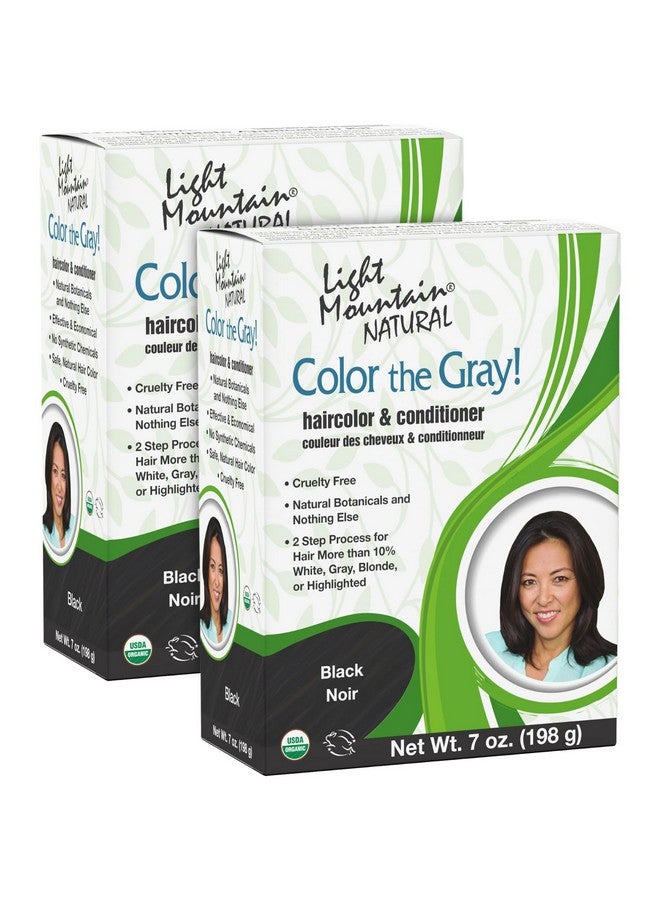 Light Mountain Henna Hair Color & Conditioner Color The Gray Black Hair Dye For Men/Women Chemicalfree Semipermanent Hair Color For White Gray And Blonde Hair 7 Oz (Pack Of 2) - Image 1