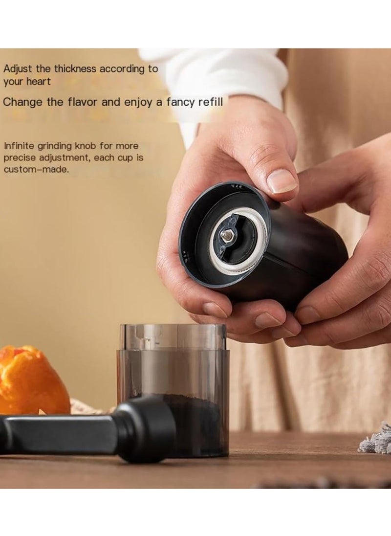 Excefore - Manual Coffee Grinder, Portable Hand-cranked Coffee Grinder with Adjustable Settings, Small Household Coffee Utensil, Suitable for Home and Travel (Black) - Image 1
