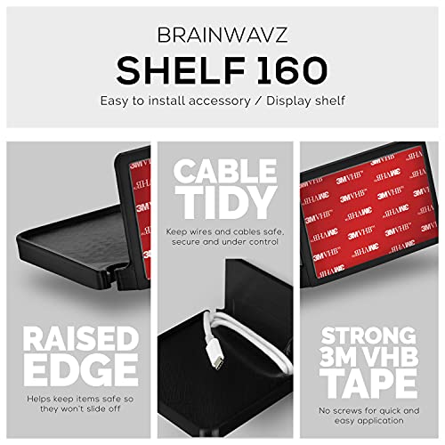 Brainwavz Plastic Screwless Wall Mount Shelf for Security Cameras, Baby Monitors, Speakers & More, Universal Holder, Strong Adheasive, No Mess, Black - Image 5