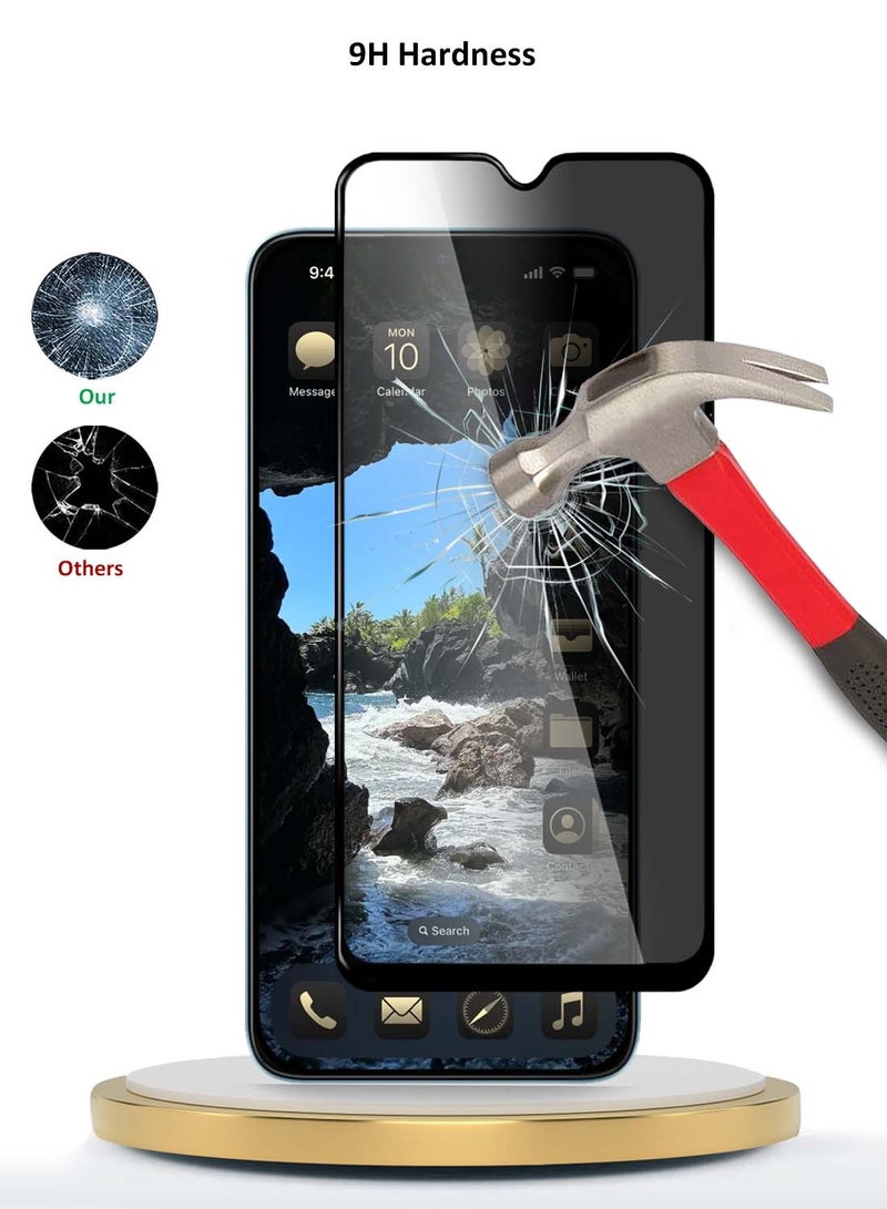 Wtech Xiaomi Poco C75 4G 2024 Premium E2E Series Privacy Full Glue Full Cover Tempered Glass Screen Protector - Clear/Black - Image 3