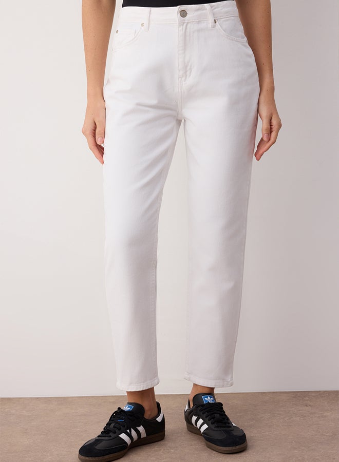 trendyol White High Waist Mom Jeans - Image 3