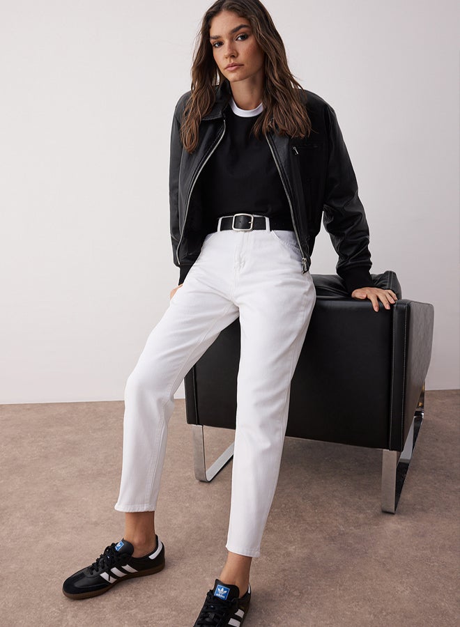 trendyol White High Waist Mom Jeans - Image 2