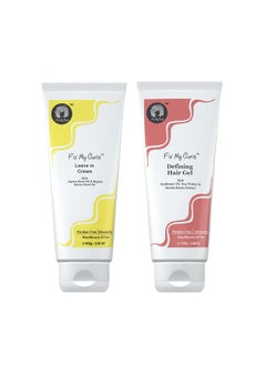 Fix My Curls Fix My Curls Protein Styling Duo| For Curly, Wavy, Dry & Frizzy Hair | Frizz Control | Silicone Free Curl Defining Cream & Gel| 100gm each  - Image 1