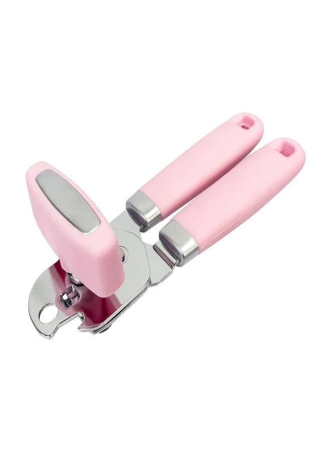 Uyauld Manual Can Opener, Handheld Comfortable Grip, Oversized Easy Turn Knob, Built in Bottle Opener, Hangs for Convenient Kitchen Storage, Easily Open Tin Cans for Smooth Edge, Pink (Pink, Single) - Image 1
