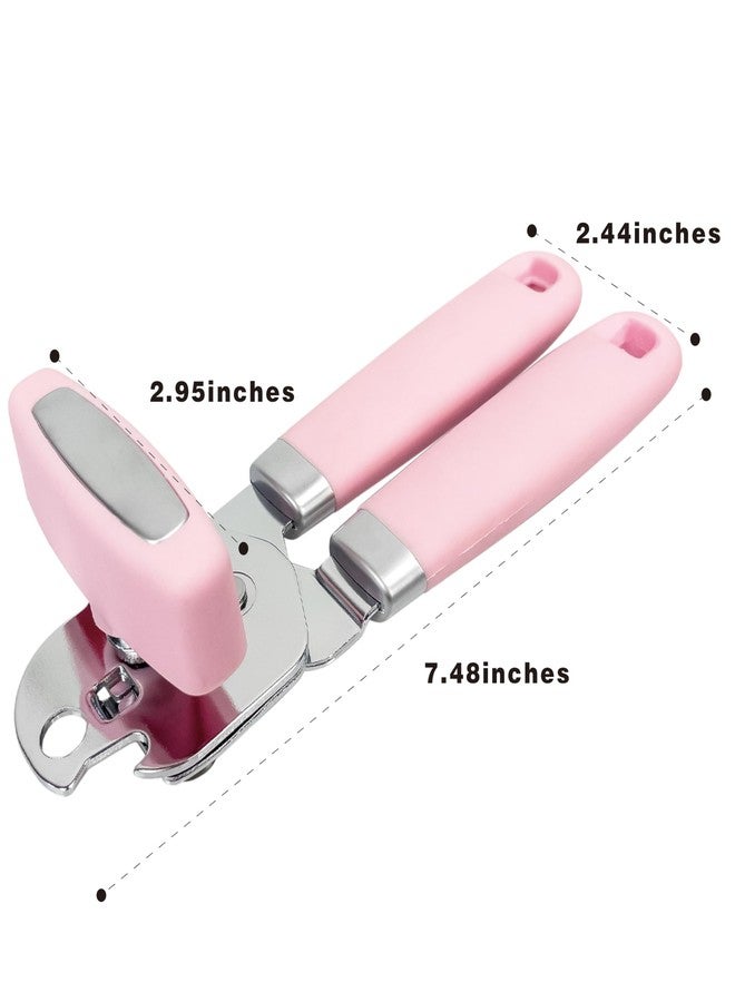 Uyauld Manual Can Opener, Handheld Comfortable Grip, Oversized Easy Turn Knob, Built in Bottle Opener, Hangs for Convenient Kitchen Storage, Easily Open Tin Cans for Smooth Edge, Pink (Pink, Single) - Image 2