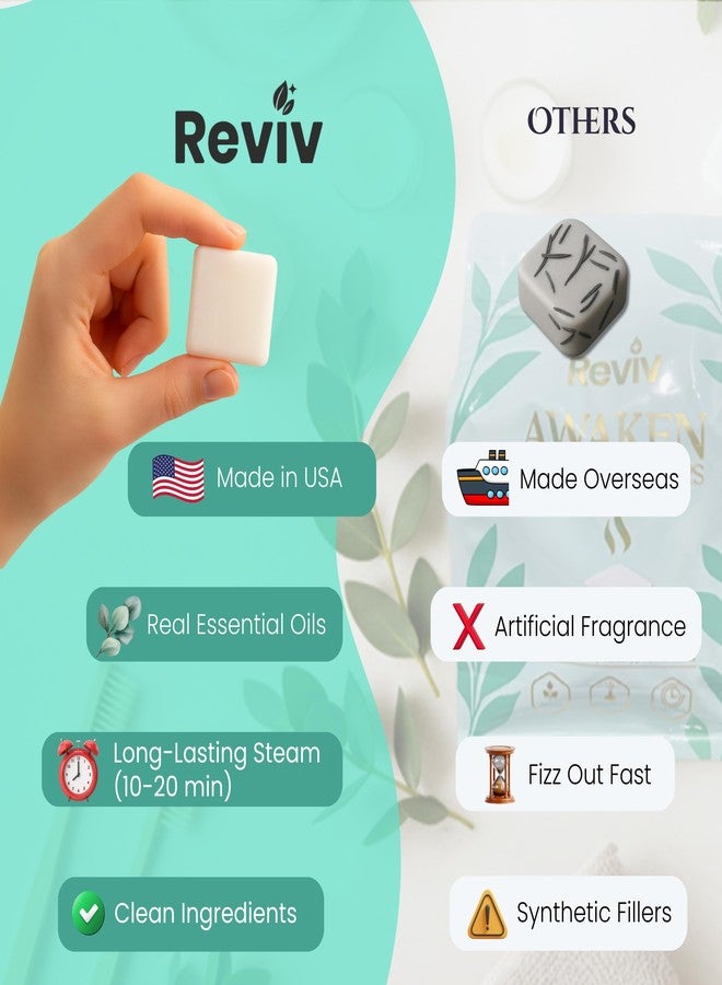 مجموعة REVIV للاستحمام بالعلاج العطري - 15 كرة فوارة طويلة المفعول برائحة الأوكالبتوس والنعناع لتخفيف التوتر ودعم الجيوب الأنفية - هدايا سبا للعناية الذاتية للنساء والرجال - هدية عيد الحب - Image 3