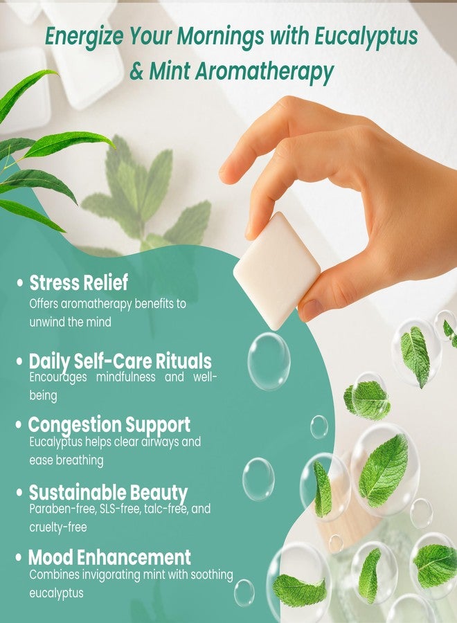 مجموعة REVIV للاستحمام بالعلاج العطري - 15 كرة فوارة طويلة المفعول برائحة الأوكالبتوس والنعناع لتخفيف التوتر ودعم الجيوب الأنفية - هدايا سبا للعناية الذاتية للنساء والرجال - هدية عيد الحب - Image 4