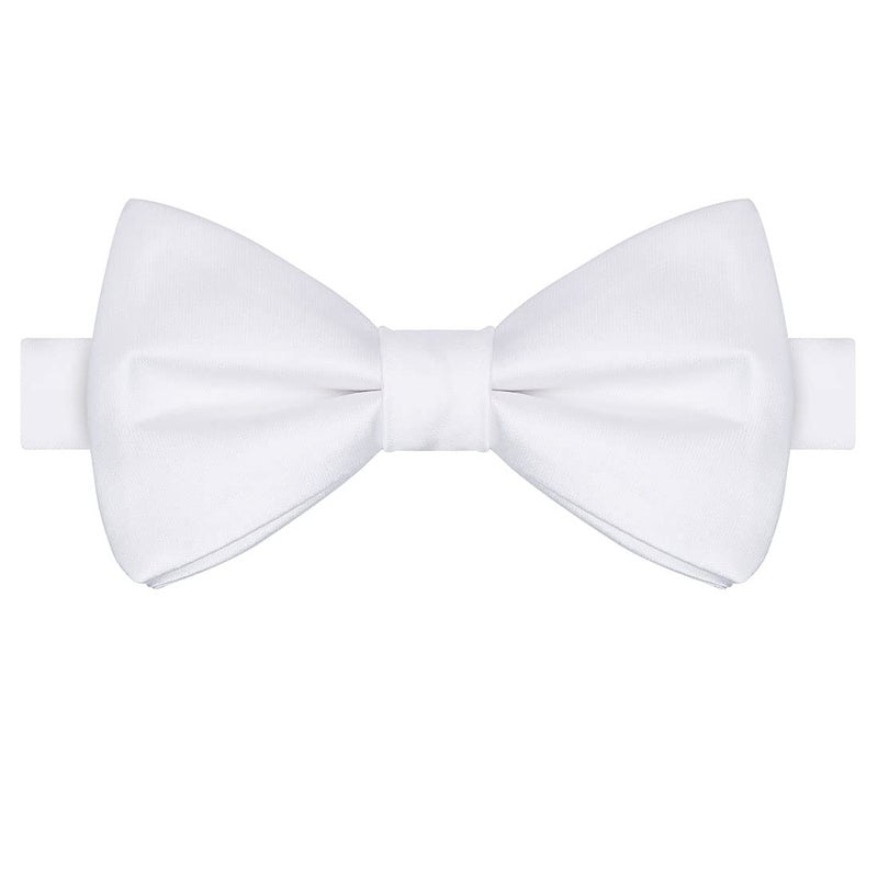KissTies Boys Bow Tie White Satin Bowtie For Teens Kids Boys Bows + Gift Box - Image 5