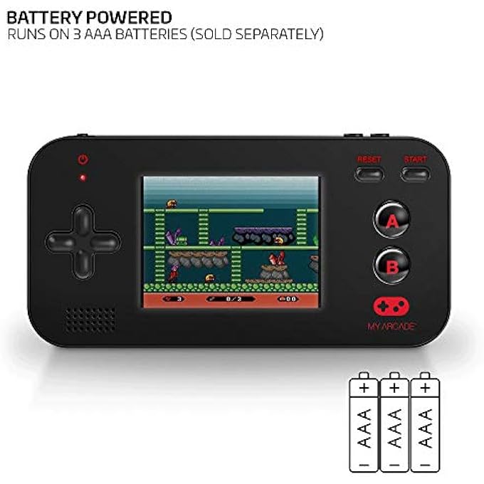 MY ARCADE GAMER V PORTABLE - HANDHELD GAMING SYSTEM - 220 RETRO STYLE GAMES - LIGHTWEIGHT COMPACT SIZE - BATTERY POWERED - FULL COLOR DISPLAY - BLACK - ELECTRONIC GAMES - Image 5