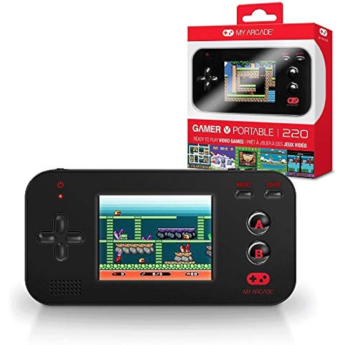 MY ARCADE GAMER V PORTABLE - HANDHELD GAMING SYSTEM - 220 RETRO STYLE GAMES - LIGHTWEIGHT COMPACT SIZE - BATTERY POWERED - FULL COLOR DISPLAY - BLACK - ELECTRONIC GAMES - Image 2