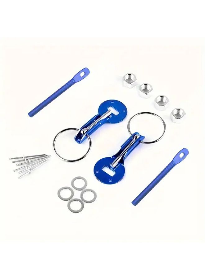 Blue Racing Engine Hood Pin Kit Aluminum Alloy Lock Bolt for Sports Car - Image 1