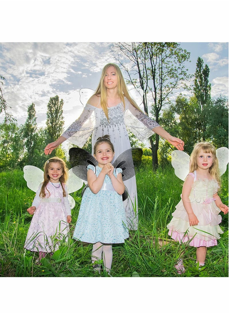 Excefore Butterfly Fairy Wings 2 Pieces Butterfly Wing Dress Up Costume Accessory   Wing for Kids Fairy Wings for Princess Birthday Party Makeup Play Play House Show  - Image 3