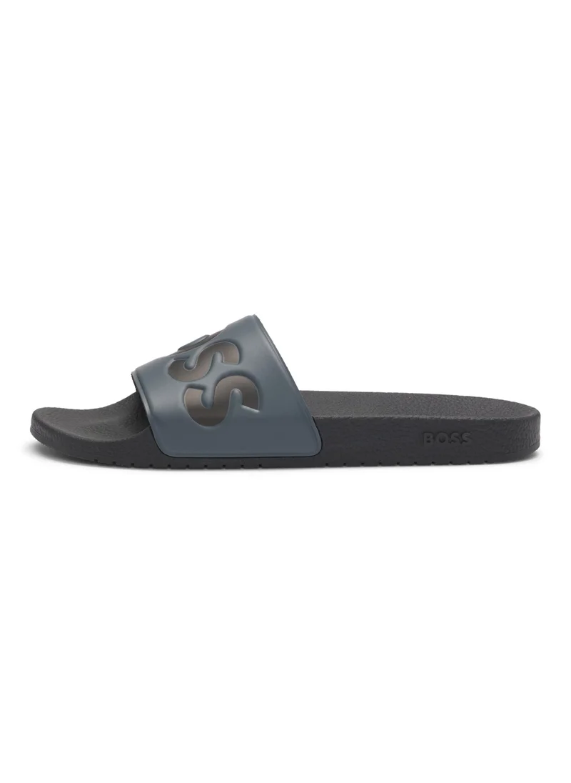 بوس Italian-made slides with large logo detail