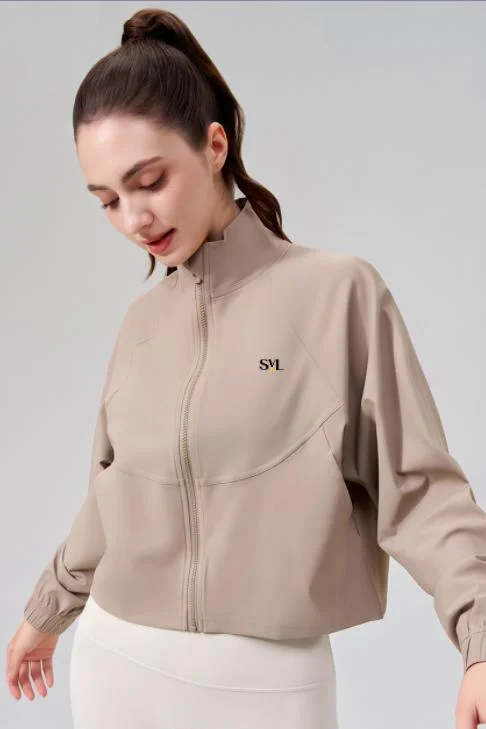 Svl Khaki Mia Light Jacket with Pockets for Women | Best Price UAE