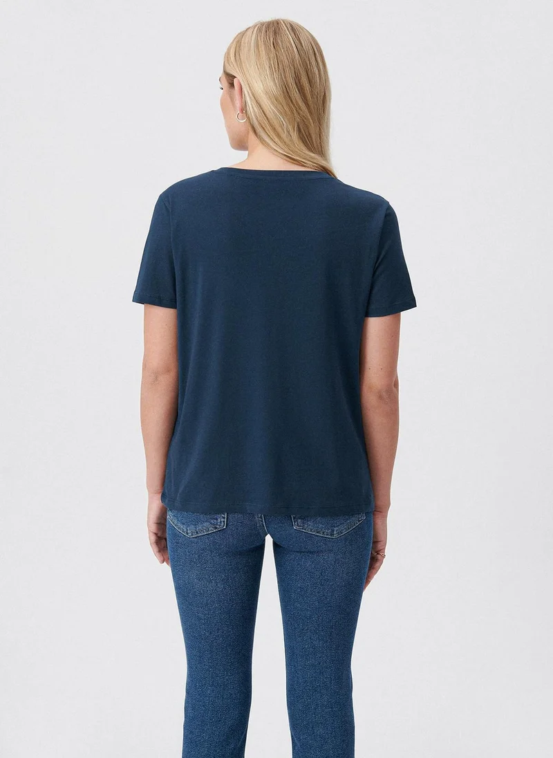 MAVI V Neck Navy Basic T-Shirt