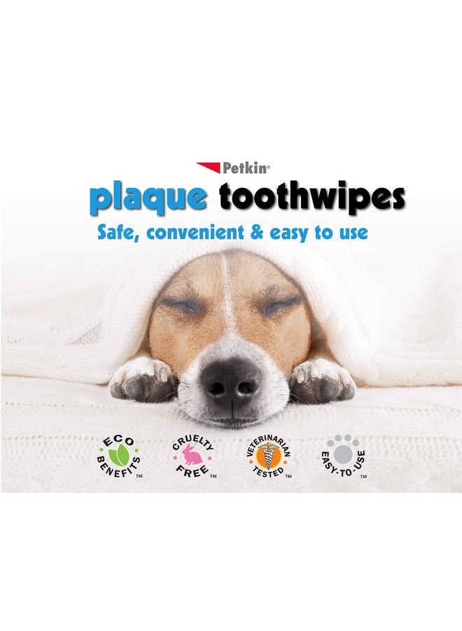 بيتكين مناديل تنظيف الأسنان للقطط والكلاب من Petkin، 80 منديل (بنكهة النعناع المنعش) - تركيبة طبيعية تنظف الأسنان واللثة وتنعش النفس - للاستخدام اليومي - عناية مريحة بأسنان الكلاب - عبوتان من 40 منديل (إجمالي 80 منديل) - Image 3