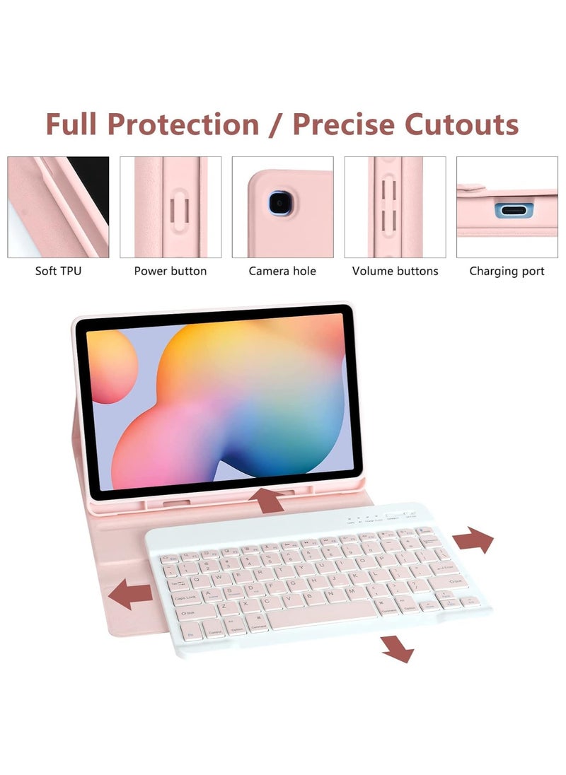 General - Keyboard Case Compatible with Samsung Galaxy Tab S6 Lite 10.4 inch 2024 (SM-P620/P625/P627) Tablet Cover Detachable Wireless Keyboard Case with Pen Holder For Tab S6 Lite - Image 1