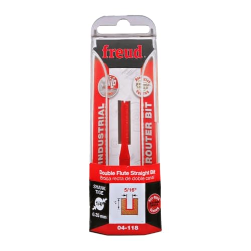 Freud Double Flute Straight Bit with Tico Hi-Density Carbide for Maximum Performance - 2 Cutters, 24000 RPM, 1" Height, 5/16" Diameter, 2-1/2" Length, 1/4" Shank - 04-118 - Image 2