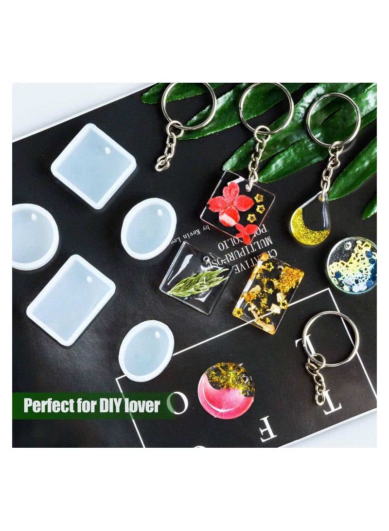 SYOSI Silicone Resin Molds 20 Pcs for Jewelry Casting with Keychain Rings DIY Crafts Making or Homemade Kits Beginners  - Image 5