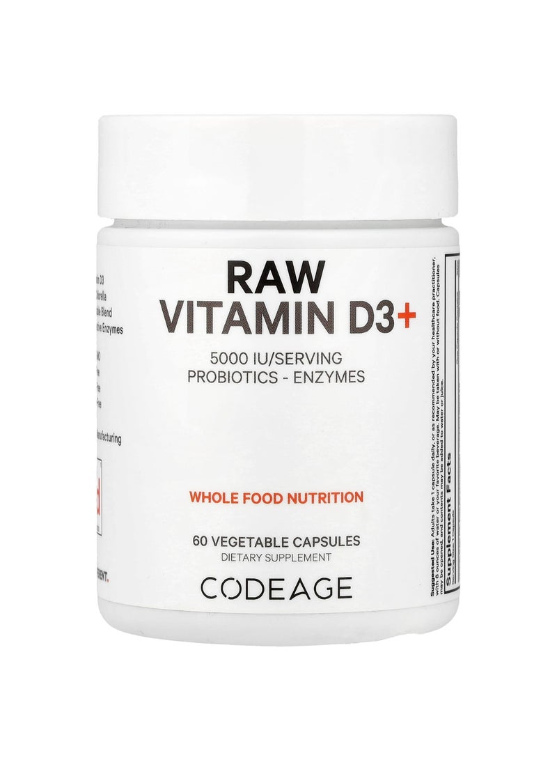 Codeage Raw Vitamin D3+, 60 Vegetable Capsules