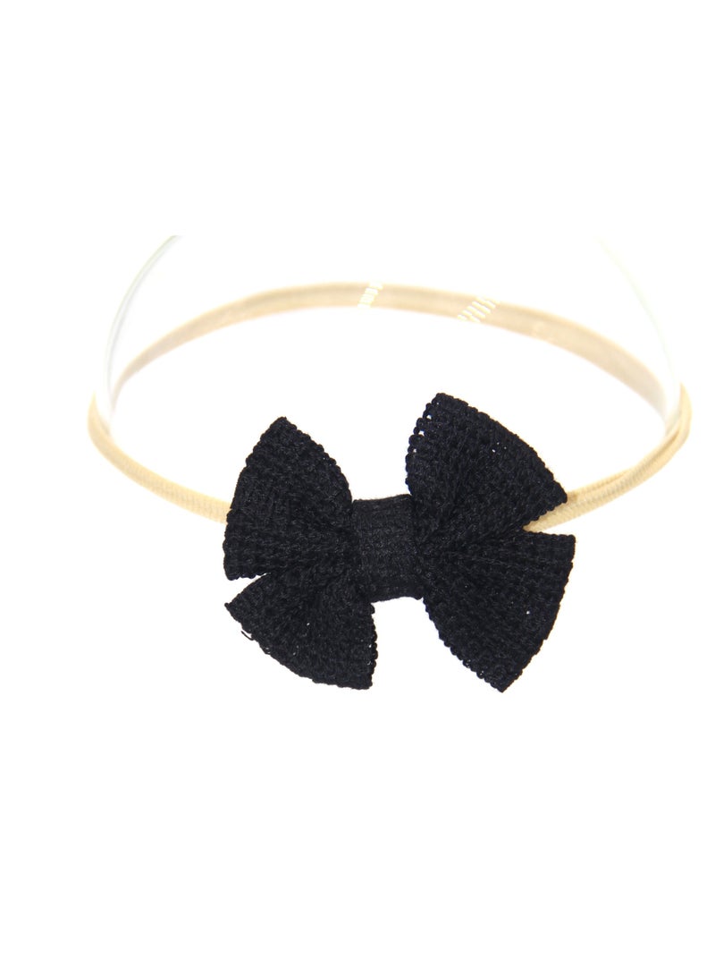 D'Daniela Eira Ribbon Bow Clip Set with Ponytail For Babies and Girls - Black  - Image 3