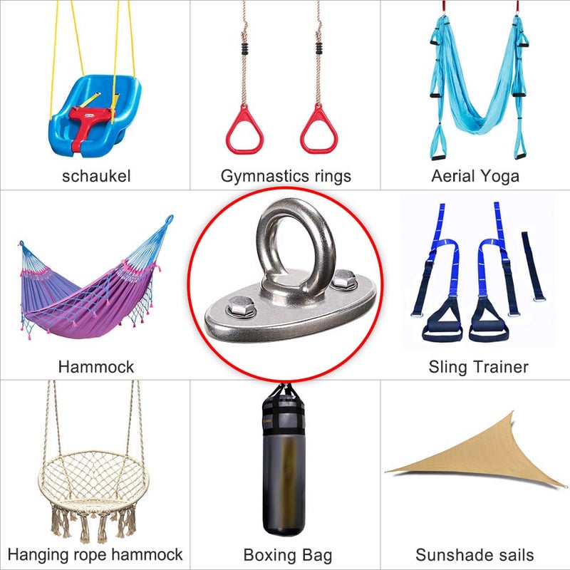 BeneLabel Wall Ceiling Mount Bracket for Suspension Strap Trainer, 2800lb Capacity, Body Weight Strength Training Systems, Aerial Yoga Swing & Hammock, Resistance Band, Battle Rope, Boxing Equipment - Image 3