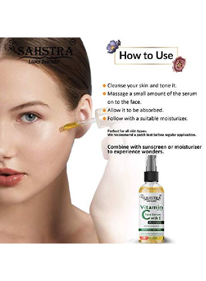 SAHSTRA Vitamin C And E Face Serum for Skin Booster|50 ml | With Hyaluronic Acid Vit C E Serum For Women And Men  - Image 3