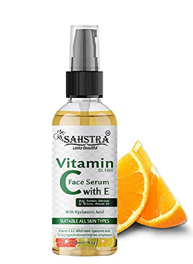 SAHSTRA Vitamin C And E Face Serum for Skin Booster|50 ml | With Hyaluronic Acid Vit C E Serum For Women And Men  - Image 1