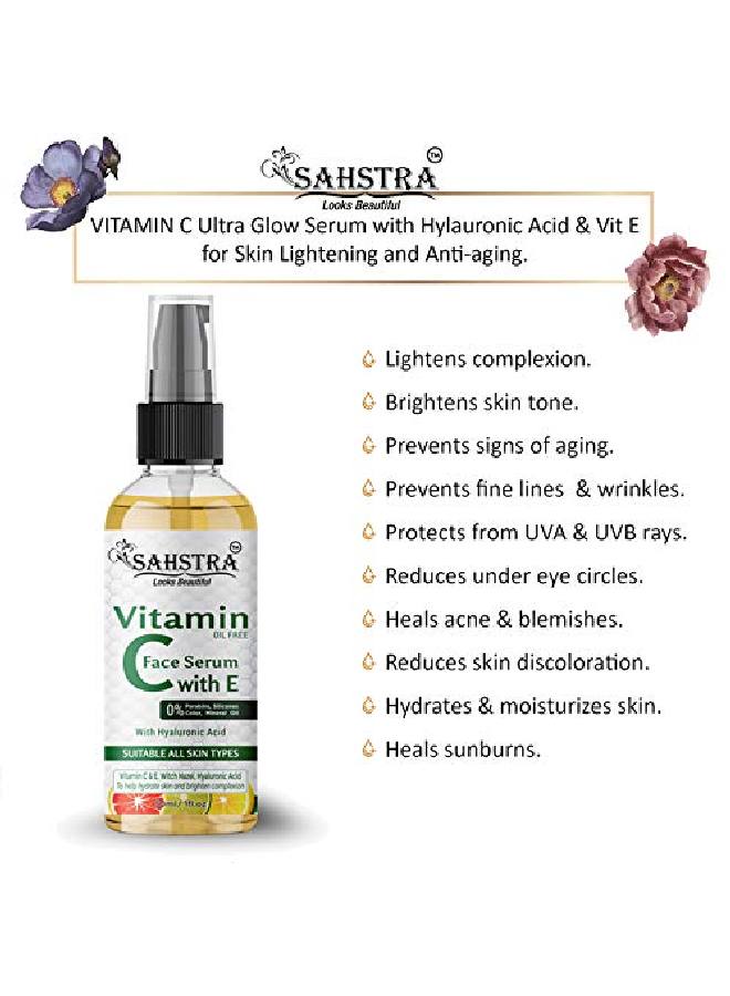 SAHSTRA Vitamin C And E Face Serum for Skin Booster|50 ml | With Hyaluronic Acid Vit C E Serum For Women And Men  - Image 5