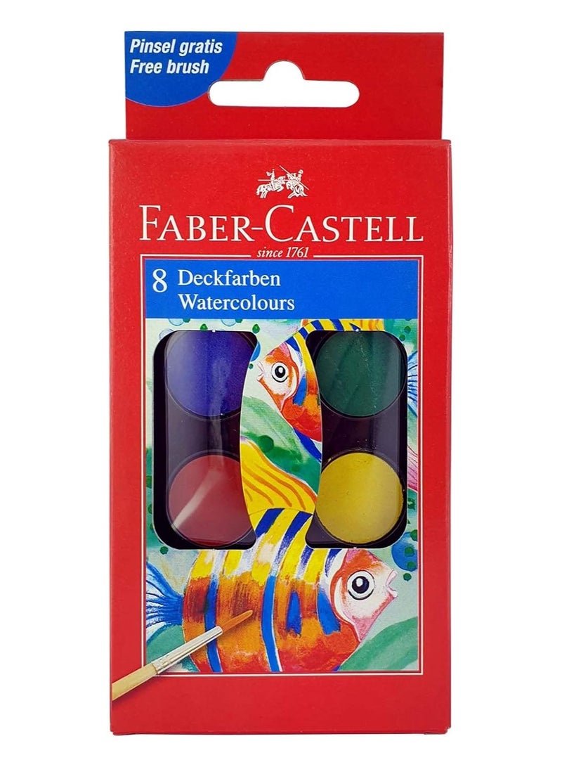 Faber-Castell Water Color 8 colors with a brush with a diameter of 24 mm Multicolor Pack Of 2 - Image 2