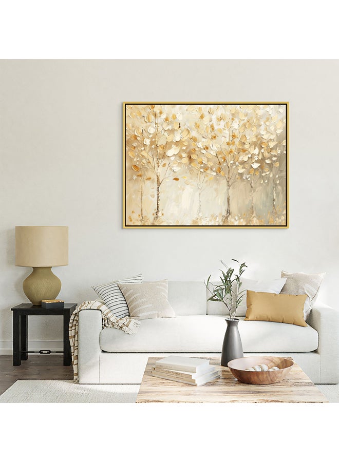 Art Decor Art Decor Framed Canvas Wall Art of Abstract Golden Trees Painting Neutral Color Nature Landscape Print Wall Decor for Home Office Living Room Bedroom Gifting - Image 2