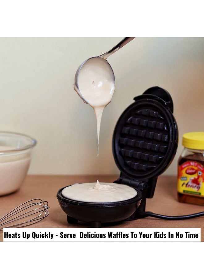 Instacuppa Mini Waffle Maker-Quick&Easy Breakfast Solution For Busy Moms-Whip Tasty,Healthy Waffles In Minutes For Your Kids,Easy To Clean Non-Stick Coating,Small Size&Portable,4 Inch,Black - 350 Wh - Image 5
