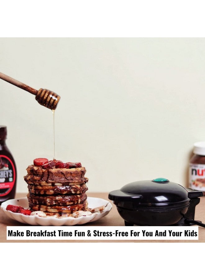 Instacuppa Mini Waffle Maker-Quick&Easy Breakfast Solution For Busy Moms-Whip Tasty,Healthy Waffles In Minutes For Your Kids,Easy To Clean Non-Stick Coating,Small Size&Portable,4 Inch,Black - 350 Wh - Image 4