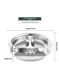 304 Stainless Steel Partitioned Dinner Plate for Kids Monkey Plate