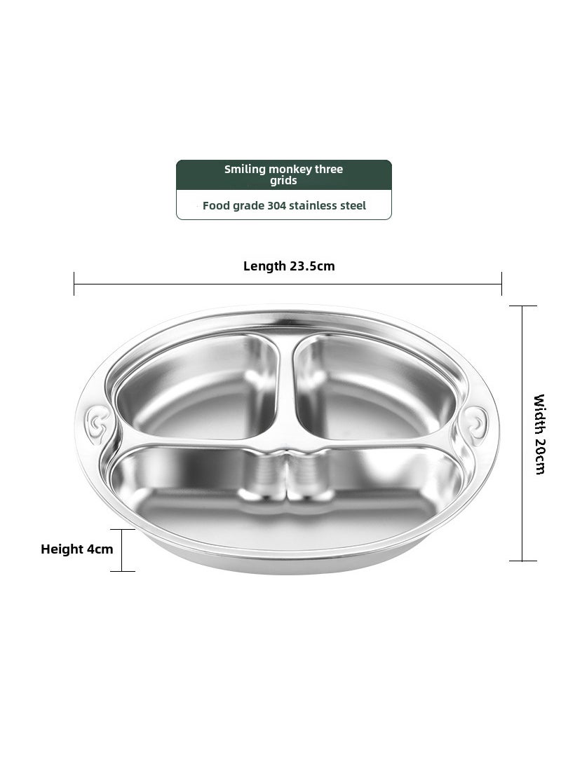 Generic - 304 Stainless Steel Partitioned Dinner Plate for Kids Monkey Plate - Image 1