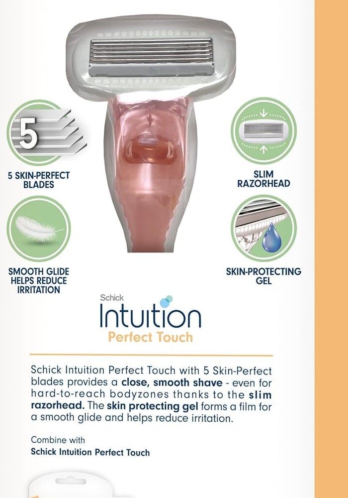 Intuition Schick Intuition Perfect Touch Razor for Women with 5 Ultra Thin Blades and Skin Protecting Gel - Image 2