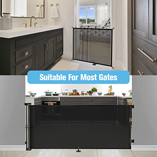 GRENFU Mesh Dog Gate Floor Adhesive Hooks 2-Pack No Drilling Retractable Baby Gates Hooks Prevent Babies and Pets from Going Under The Mesh Baby Gate Ground Anchor Hooks Ideal for Securing to Floors, Stairs - Image 3