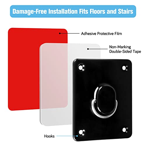 GRENFU Mesh Dog Gate Floor Adhesive Hooks 2-Pack No Drilling Retractable Baby Gates Hooks Prevent Babies and Pets from Going Under The Mesh Baby Gate Ground Anchor Hooks Ideal for Securing to Floors, Stairs - Image 4