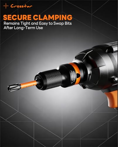 Crosstar Impact to 1/4 Hex Converter Set,Screwdriver Bit Holders,for Electric & impact Wrenches,Cr-Mo Steel,1/2 3/8 1/4-Inch Square Drive Female to Hex Socket, Quick Release Chuck Adapter,4 Pcs - Image 2