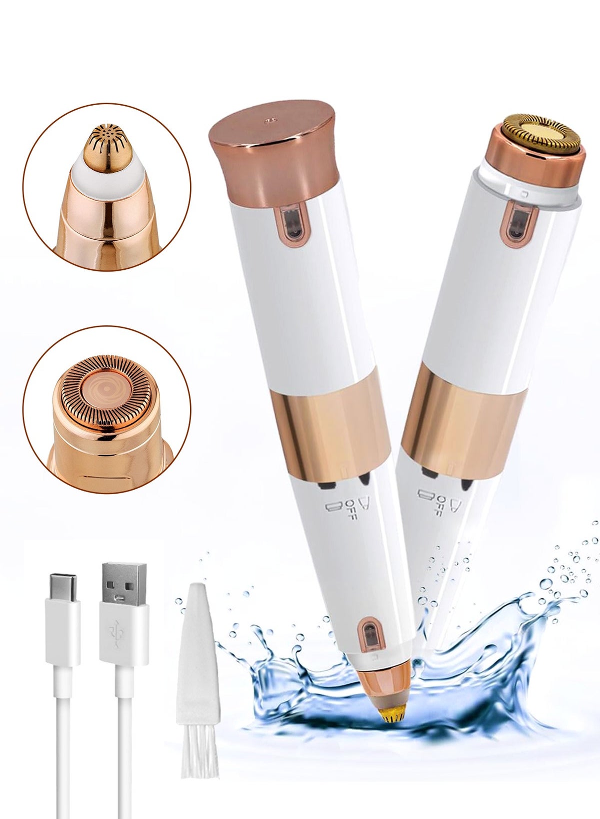 Fuzz Shaver Mini Razor Kidoh Facial Hair Removal for Women & Eyebrow Trimmer 2 in 1,Double ...