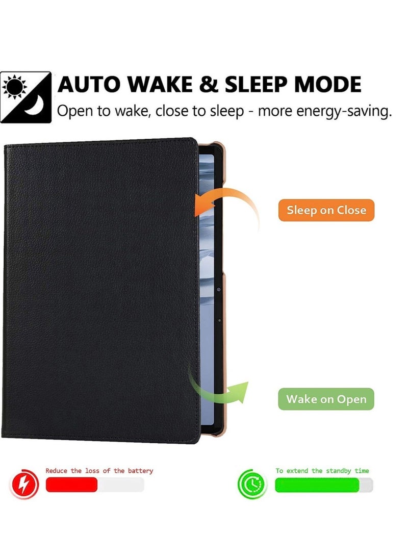 Smart Cover for Samsung Galaxy Tab S7 Plus 2020, Techcircle Slim Folio Rotating Stand Case with Auto Wake/Sleep Magnetic Flip PU Leather Case