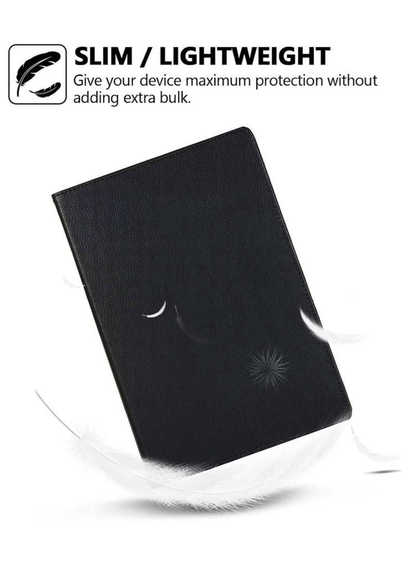 Smart Cover for Samsung Galaxy Tab S7 Plus 2020, Techcircle Slim Folio Rotating Stand Case with Auto Wake/Sleep Magnetic Flip PU Leather Case