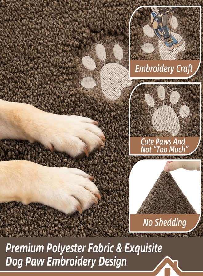 BEQHAUSE Dog Door Mat for Mud Paws Dirt Trapper Doormat Non-Slip Entryway Rugs Absorbent Welcome Mat Washable Indoor Floor Mat Low-Profile for Front Door, 32" x 48", Brown - Image 5