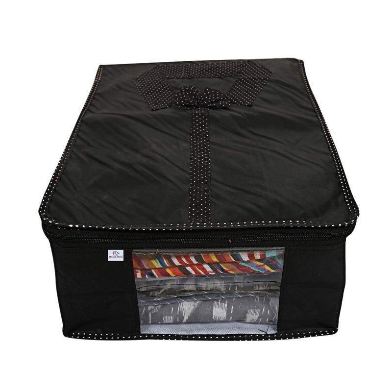 Kuber Industries Heart Home shirt cover bag for storage Garment Foldable Shirt Cover Storage Organizer Tshirt Trousers Jeans Clothes Organizer Black - Image 1