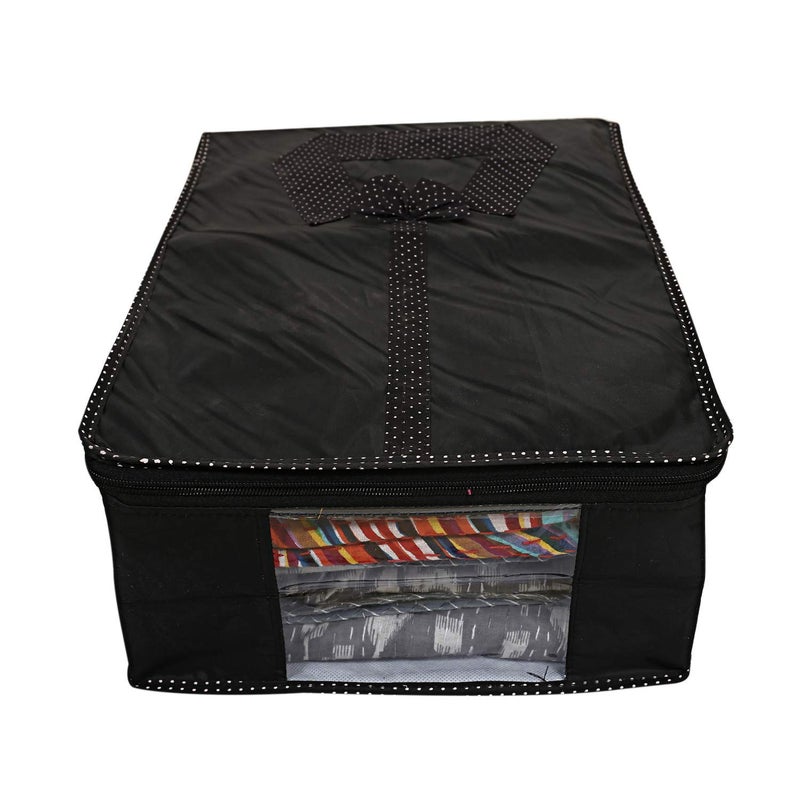 Kuber Industries Heart Home shirt cover bag for storage Garment Foldable Shirt Cover Storage Organizer Tshirt Trousers Jeans Clothes Organizer Black - Image 3
