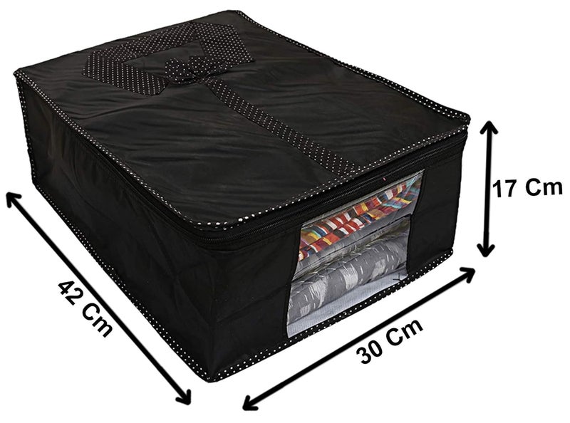 Kuber Industries Heart Home shirt cover bag for storage Garment Foldable Shirt Cover Storage Organizer Tshirt Trousers Jeans Clothes Organizer Black - Image 5