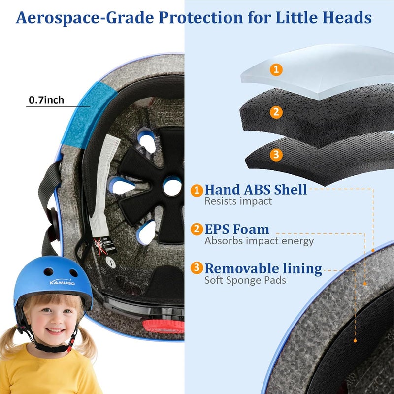 KAMUGO Kids Adjustable Helmet, Suitable for Toddler Kids Ages 2-14 Boys Girls, Multi-Sport Safety Cycling Skating Scooter Helmet - Image 2