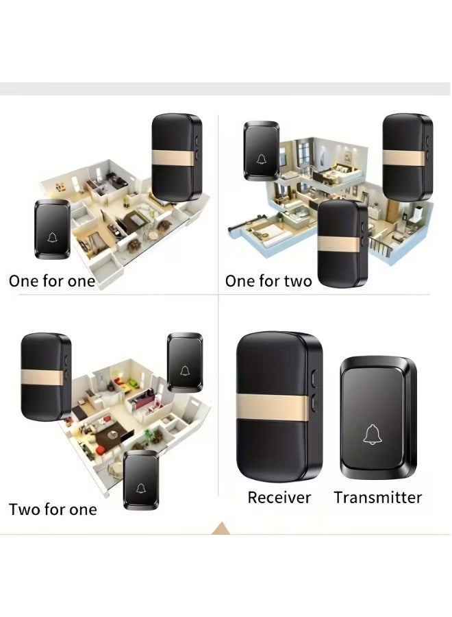 SRUN Digital DC Wireless Doorbell A96-DC Waterproof Transmitter & Receiver Kit with 60 Melodies 5-Volume Levels 300M Range - Image 3