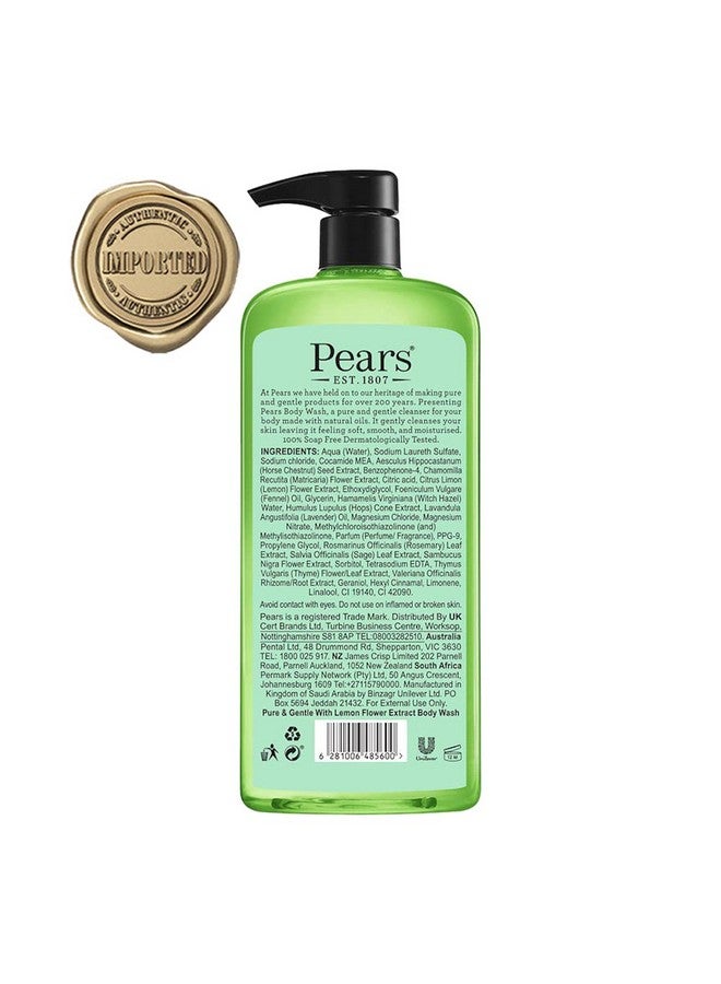 Pears Pure & Gentle Shower Gel, Body Wash With Oil Clear Formula For Removing Excess Oil With Lemon Flower Extracts, 100% Soap Free, Imported, 750 Ml - Image 3